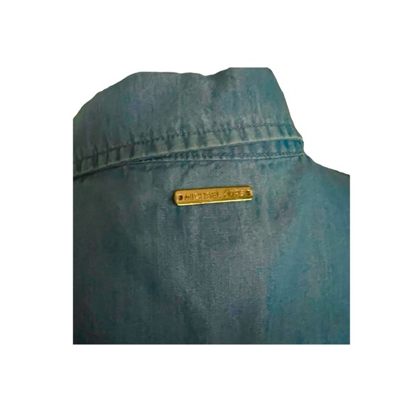 Michael Michael Kors chambray embroidered sleeveless blouse. Size XL - Picture 4 of 6